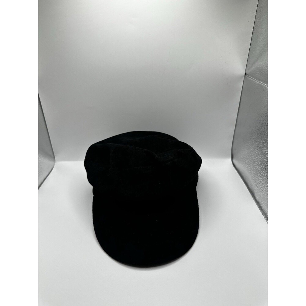 Forever 21 Black Newsboy Cadet Cap Velvet Style Brim Hat